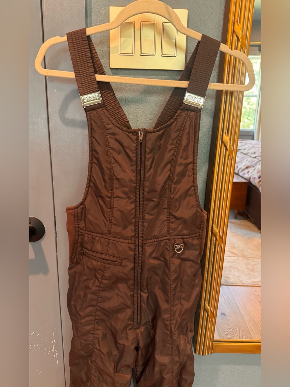 adidas Brown Kids Puffer Bib Overalls